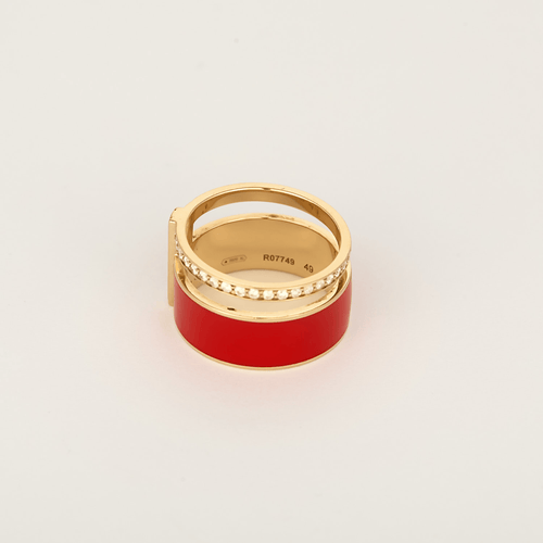 Bague 49 Repossi Bague Berbere Chromatic laque rouge, or rose 18k et diamants 58 Facettes DV31954-2