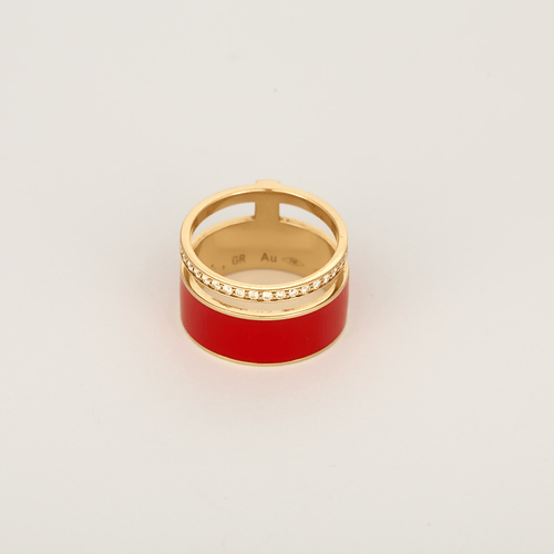 Bague 49 Repossi Bague Berbere Chromatic laque rouge, or rose 18k et diamants 58 Facettes DV31954-2