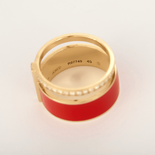 Bague 49 Repossi Bague Berbere Chromatic laque rouge, or rose 18k et diamants 58 Facettes DV31954-2
