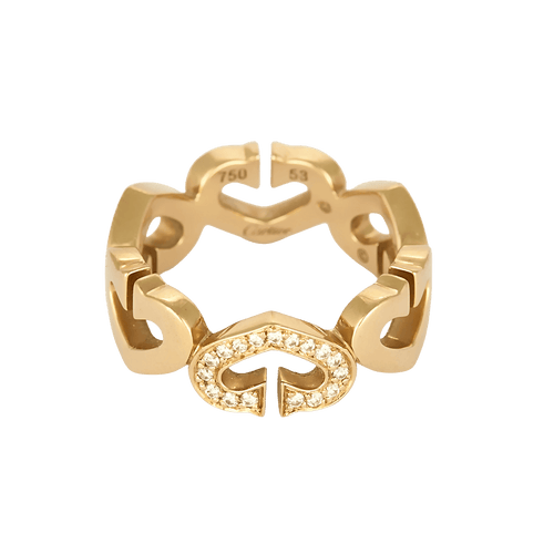 Bague 53 Cartier - Coeur C - Bague en or jaune et diamants 58 Facettes DV32010-2