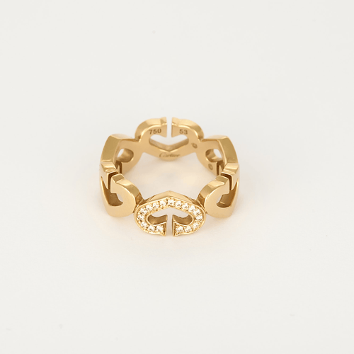 Bague 53 Cartier - Coeur C - Bague en or jaune et diamants 58 Facettes DV32010-2