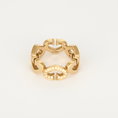 Bague 53 Cartier - Coeur C - Bague en or jaune et diamants 58 Facettes DV32010-2