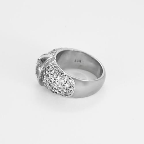 Bague 55 Bague bandeau en or gris et diamants 58 Facettes DV24448-3