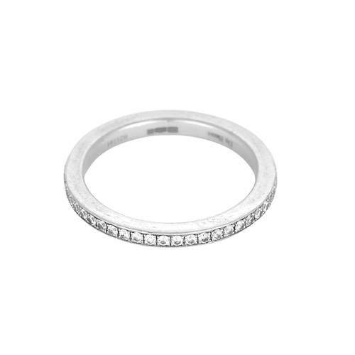 Bague 49 DE BEERS - Alliance américaine en platine et diamants 58 Facettes DV25908-2-49-2