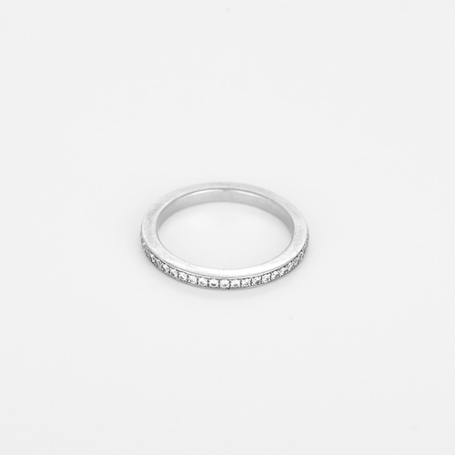 Bague 49 DE BEERS - Alliance américaine en platine et diamants 58 Facettes DV25908-2-49-2