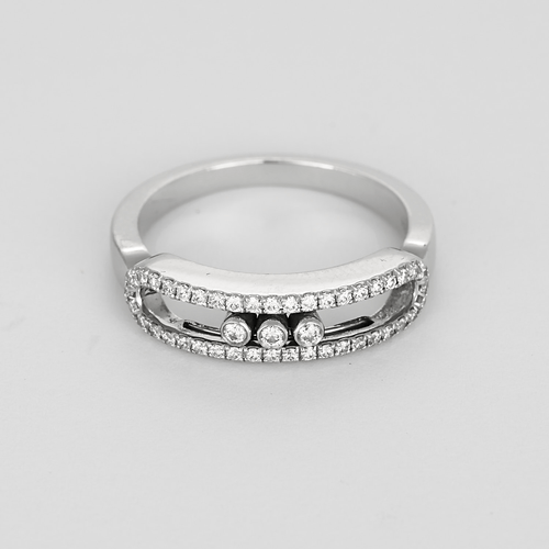 Bague 52 Messika - Pavée Baby Move - Bague en or blanc et diamants 58 Facettes DV32131-2