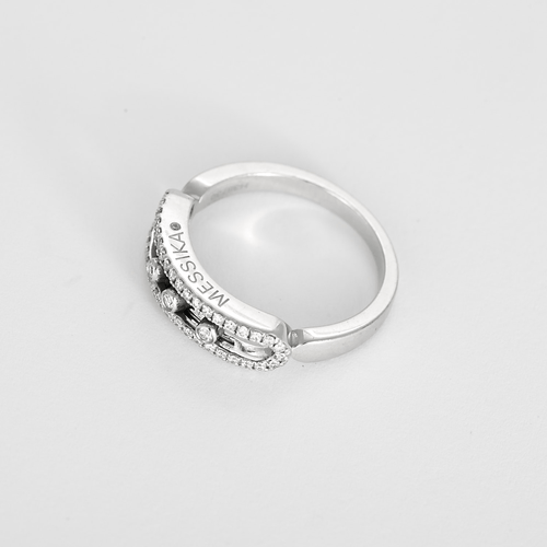 Bague 52 Messika - Pavée Baby Move - Bague en or blanc et diamants 58 Facettes DV32131-2