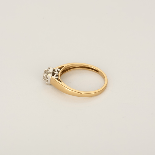 Bague 54 Élégante bague Solitaire en or jaune et or blanc, diamants : 0,28 carat 58 Facettes DV31953-2
