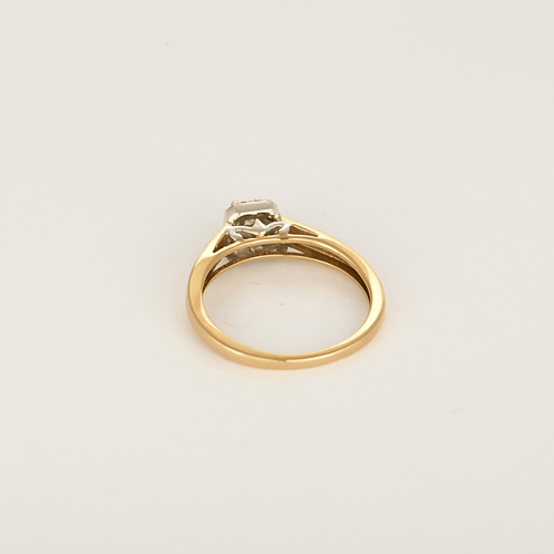 Bague 54 Élégante bague Solitaire en or jaune et or blanc, diamants : 0,28 carat 58 Facettes DV31953-2