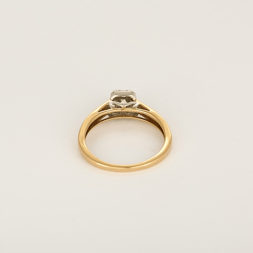 Bague 54 Élégante bague Solitaire en or jaune et or blanc, diamants : 0,28 carat 58 Facettes DV31953-2