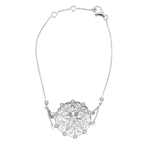 Bracelet Poiray - Rosace - Bracelet en or blanc et diamants 58 Facettes DV31817-2