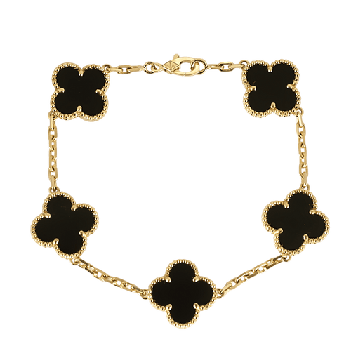 Bracelet VAN CLEEF & ARPELS - Vintage Alhambra - Bracelet en or jaune et onyx 58 Facettes DV31385-6