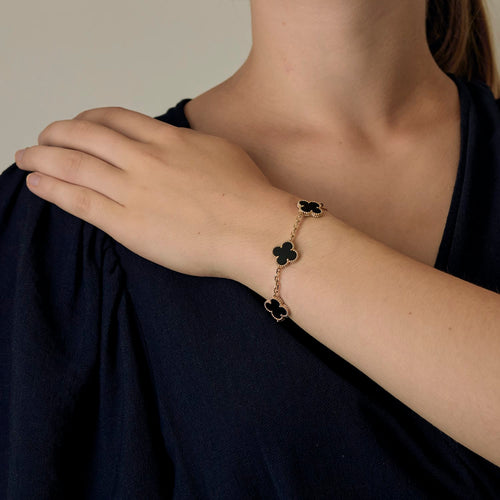 Bracelet VAN CLEEF & ARPELS - Vintage Alhambra - Bracelet en or jaune et onyx 58 Facettes DV31385-6