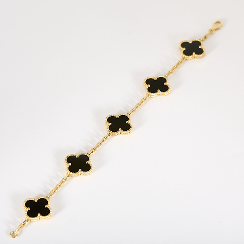Bracelet VAN CLEEF & ARPELS - Vintage Alhambra - Bracelet en or jaune et onyx 58 Facettes DV31385-6