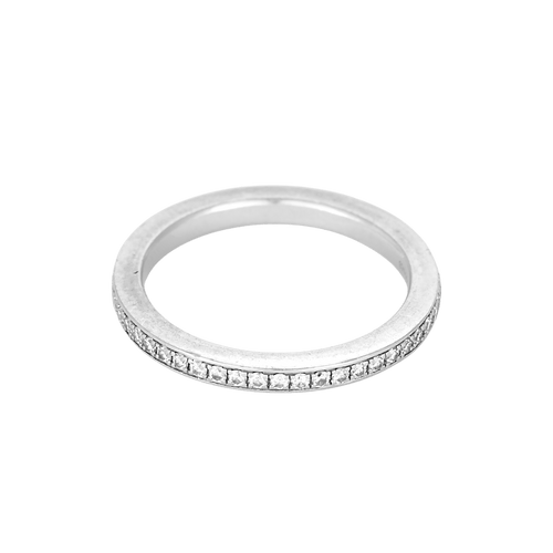 Bague 49.5 DE BEERS - Alliance américaine en platine et diamants 58 Facettes DV25908-3-495-6