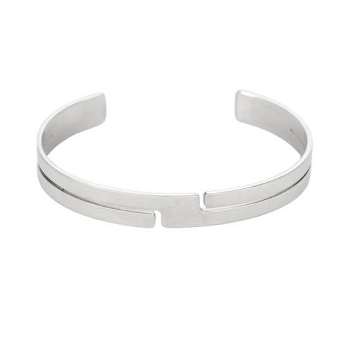 DINH VAN - Seventies - Bracelet jonc ouvert en or blanc 58 Facettes DV32072-2
