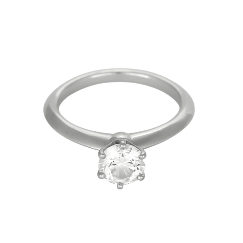 Bague 52 TIFFANY - Bague solitaire en platine et diamant 0.90 carat 58 Facettes DV32074-1