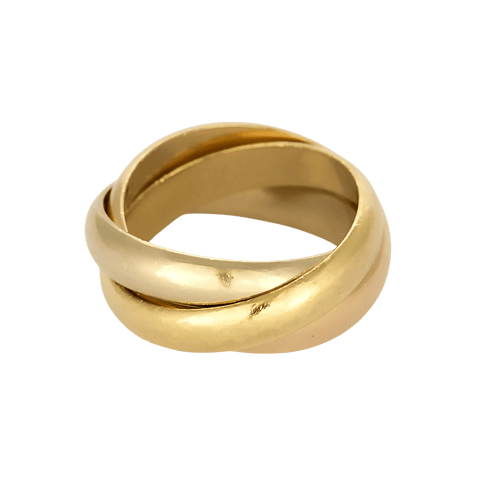 Bague 56 CARTIER - Trinity - Moyen Modèle - Alliance trois ors 58 Facettes DV31944-1