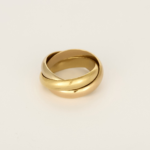 Bague 56 CARTIER - Trinity - Moyen Modèle - Alliance trois ors 58 Facettes DV31944-1