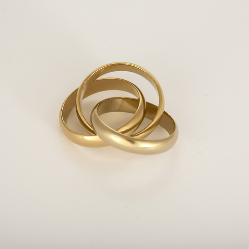 Bague 56 CARTIER - Trinity - Moyen Modèle - Alliance trois ors 58 Facettes DV31944-1