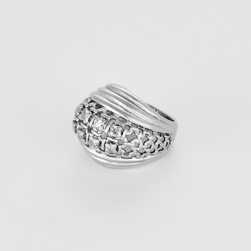 Bague en or gris et diamants 58 Facettes DV0156-6-43-2