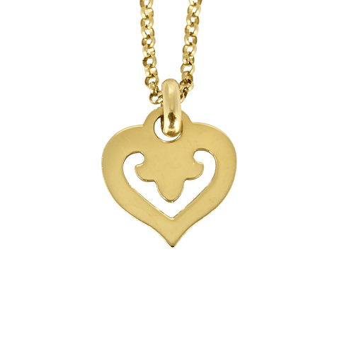 Collier OJ. PERRIN - COEUR LÉGENDE - Collier en or jaune et pendentif coeur 58 Facettes DV17924-2