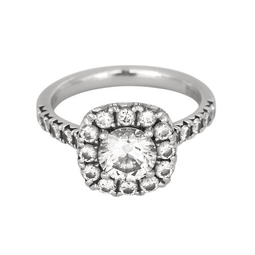 Bague 53 Bague Solitaire en or blanc et diamants 58 Facettes DV26551-1-53-2