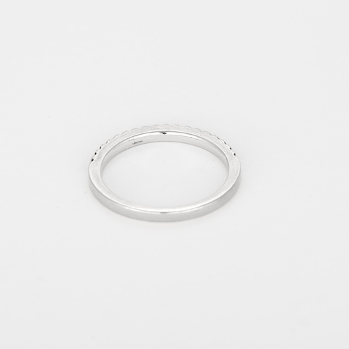 Bague 54 Élégante demie alliance en or blanc et diamants 58 Facettes DV26551-2-54-3