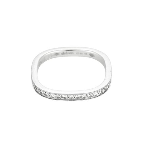 Bague 47 Dinh Van – Alliance carrée or gris et diamants 58 Facettes DV32235-2