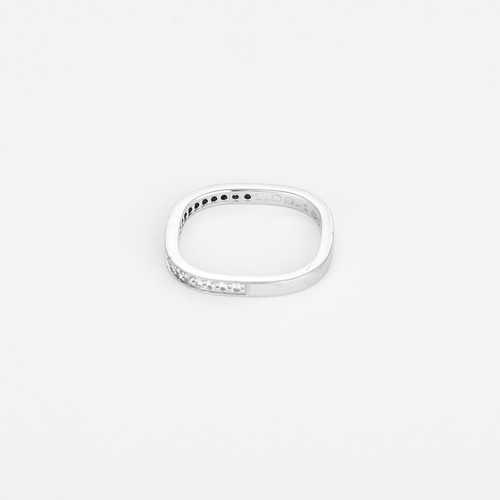 Bague 47 Dinh Van – Alliance carrée or gris et diamants 58 Facettes DV32235-2