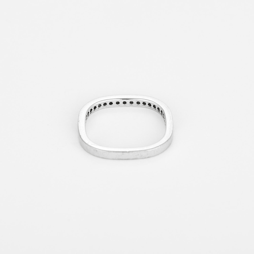 Bague 47 Dinh Van – Alliance carrée or gris et diamants 58 Facettes DV32235-2