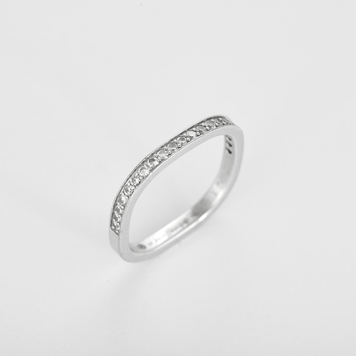 Bague 47 Dinh Van – Alliance carrée or gris et diamants 58 Facettes DV32235-2