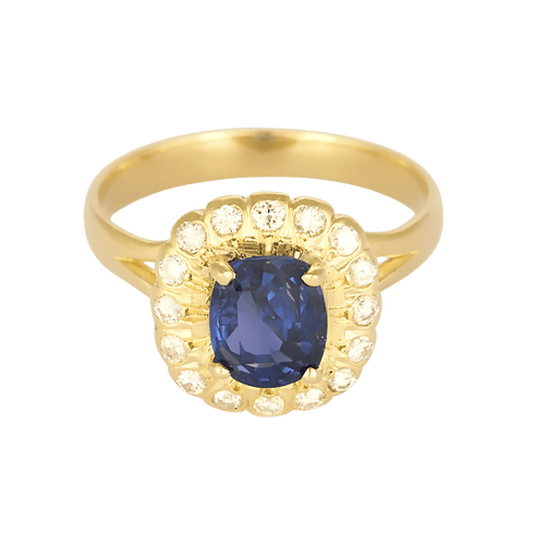 Bague 63 Bague en Or jaune 18k Saphir 58 Facettes DV26158-13