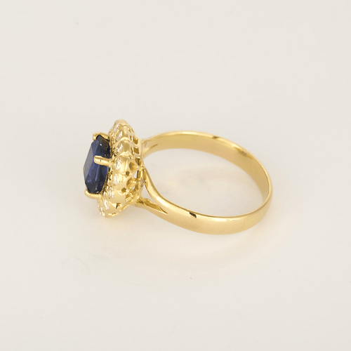 Bague 63 Bague en Or jaune 18k Saphir 58 Facettes DV26158-13
