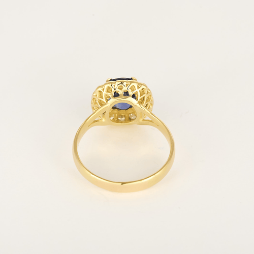 Bague 63 Bague en Or jaune 18k Saphir 58 Facettes DV26158-13
