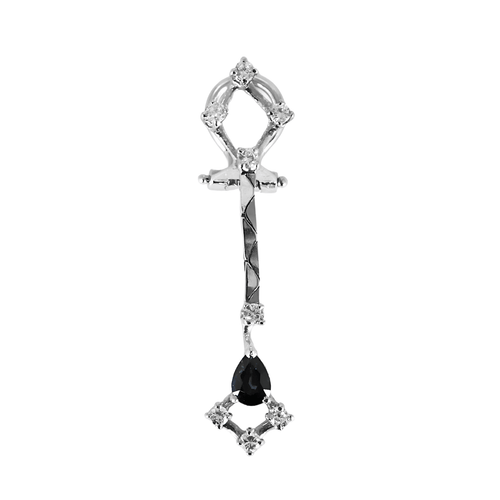 Boucles d'oreilles Boucles d'oreilles en Or blanc 18k Saphir and Diamant 58 Facettes DV31455-3