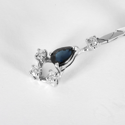Boucles d'oreilles Boucles d'oreilles en Or blanc 18k Saphir and Diamant 58 Facettes DV31455-3