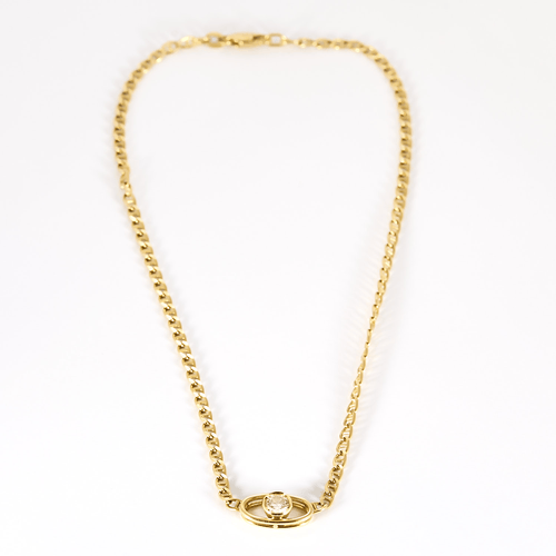 Collier Élégant collier en or jaune et diamants : 0,40 carat 58 Facettes DV32229-1