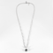 Collier en or blanc et pendentif en or blanc, diamants : 0,60 carat et saphir : 1 carat