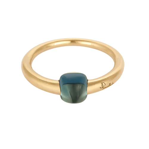 Pomellato Bague M'Ama Non M'Ama en Or rose 18k Topaze bleue