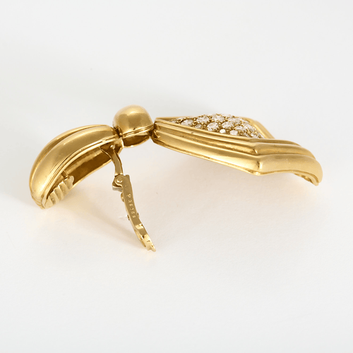 BOUCHERON - Rares Pendants d'oreilles en or jaune 18k et diamants. Vintage. Années 1980. 58 Facettes DV32487-1