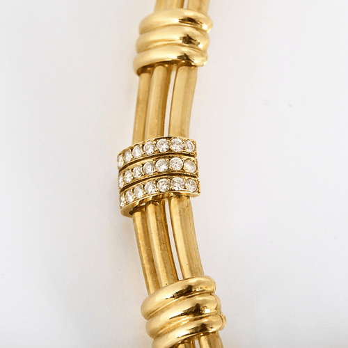 BOUCHERON - Rare collier en or jaune et diamants. Vintage. 1980. 58 Facettes DV32487-2