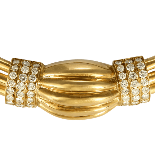 BOUCHERON - Rare collier en or jaune et diamants. Vintage. 1980. 58 Facettes DV32487-2