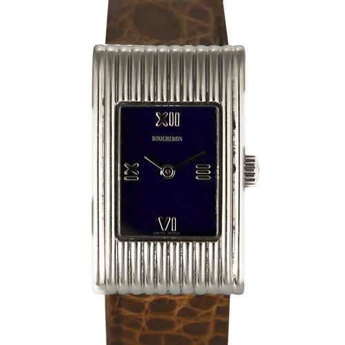 Boucheron - Montre Reflet en acier et cadran bleu 58 Facettes DV8953-11
