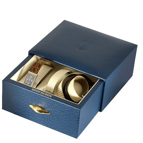 Boucheron - Montre Reflet en acier et cadran bleu 58 Facettes DV8953-11