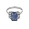 53 Bague en or blanc, diamants : 0,20 carat, saphir : 3,71 carats, Ceylan non chauffé 58 Facettes DV32631-1