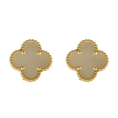 Van Cleef & Arpels Boucles d'oreilles Vintage Alhambra en Or jaune 18k nacre blanche 58 Facettes DV4391-6