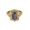 53 Bague en or jaune, saphir : 2 carats et perles blanches de semences 58 Facettes DV31672-4