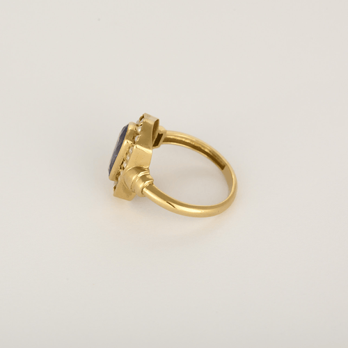 53 Bague en or jaune, saphir : 2 carats et perles blanches de semences 58 Facettes DV31672-4