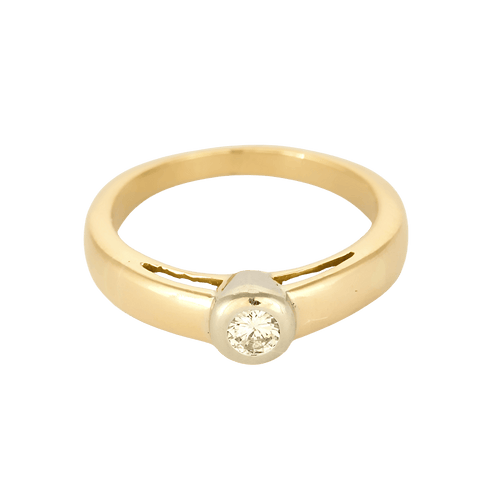56 Bague Solitaire en or jaune, or blanc et diamants 58 Facettes DV1834-14